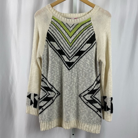 Confess Large Knit Beachy Scoop Neck Longline Slouchy Oversized Sweater Loose - Picture 1 of 6